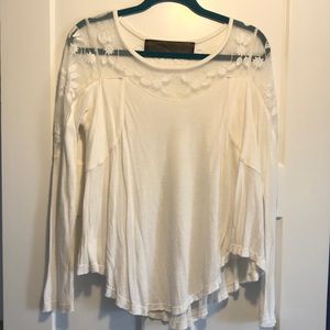 Free People Partial Lace Top!